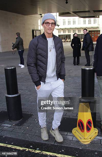 Oliver Proudlock sighting at the BBC studios on January 17, 2015 in London, England.