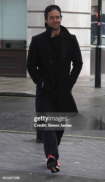 Spencer Matthews sighting at the BBC studios on January 17, 2015 in London, England.