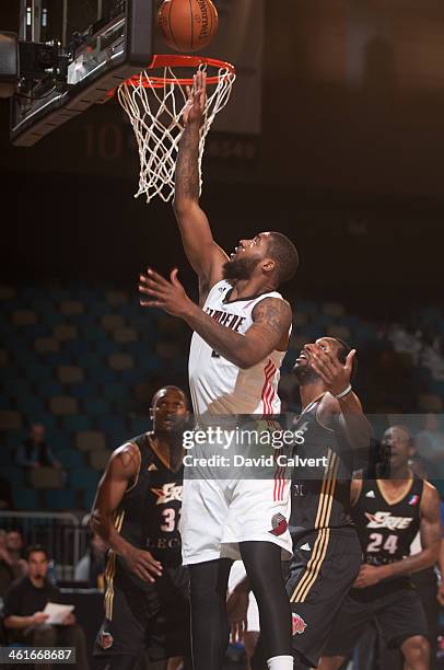 Richard Howell of the Idaho Stampede puts up a shot against the Erie BayHawks during the 2014 NBA D-League Showcase on January 8, 2014 at the Reno...