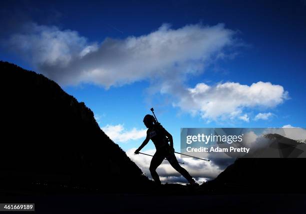 Gabriela Soukalova of the Czech Republic on her way to victory during the womens individual 15km on day three of the E.On IBU World Cup Biathlon on...