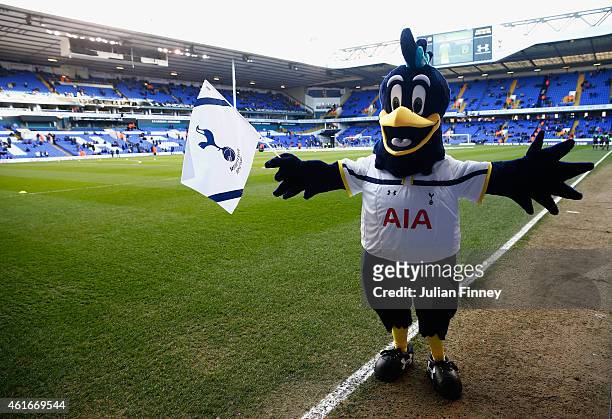 Spurs mascot, Chirpy the Cockerel is pictured prior to the Barclays Premier League match between Tottenham Hotspur and Sunderland at White Hart Lane...