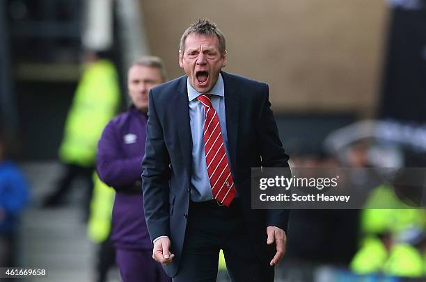 Nottingham Forest manager Stuart Pearce during the Sky Bet Championship Match between Derby County and Nottingham Forest at iPro Stadium on January...