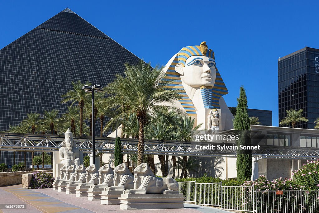 Sphinx replica front of Luxor Hotel and Casino.