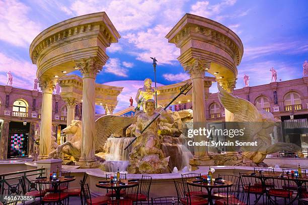 fountain in forum shops at caesars palace - las vegas fountain stock pictures, royalty-free photos & images