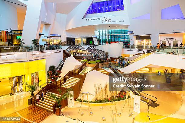 the crystals shopping mall at citycenter complex - citycenter las vegas stock pictures, royalty-free photos & images