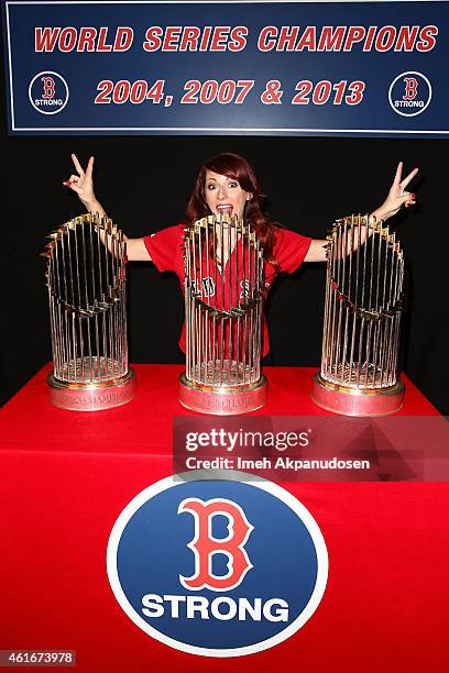 Actress Kristen Nedopak attends a Red Sox charity event to benefit The Jimmy Fund, Children's Hospital LA's Cancer Researchers & G1VE A BUCK Fund at...