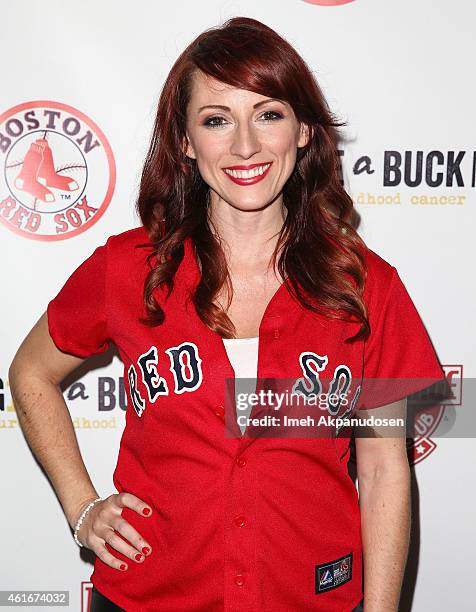 Actress Kristen Nedopak attends a Red Sox charity event to benefit The Jimmy Fund, Children's Hospital LA's Cancer Researchers & G1VE A BUCK Fund at...