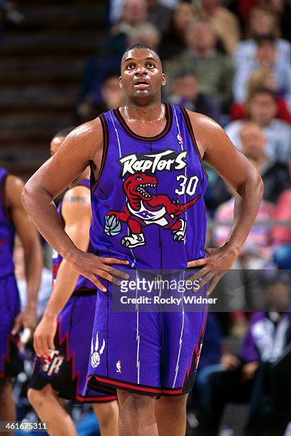 Oliver Miller of the Toronto Raptors walks during a game played on January 30, 1996 at Arco Arena in Sacramento, California. NOTE TO USER: User...