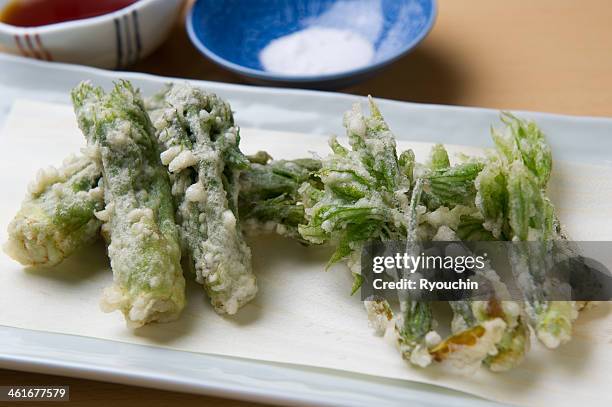 a japanese dish of wild plants - 天ぷら ストックフォトと画像