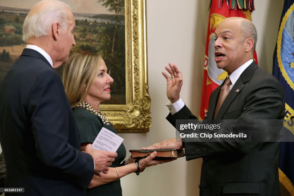 Biden Swears In Jeh Johnson As Secretary Of Homeland Security