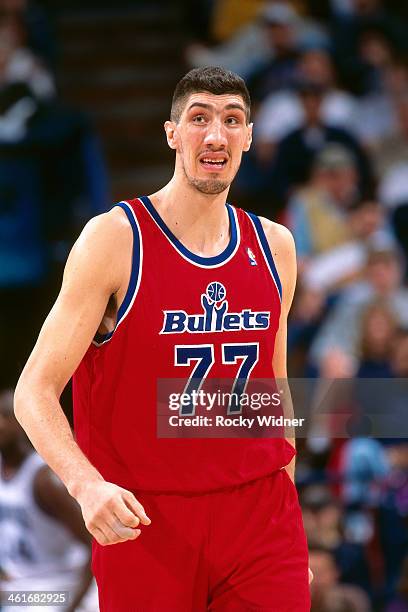 Gheorghe Muresan of the Washington Bullets walks during a game played on March 3, 1996 at Arco Arena in Sacramento, California. NOTE TO USER: User...