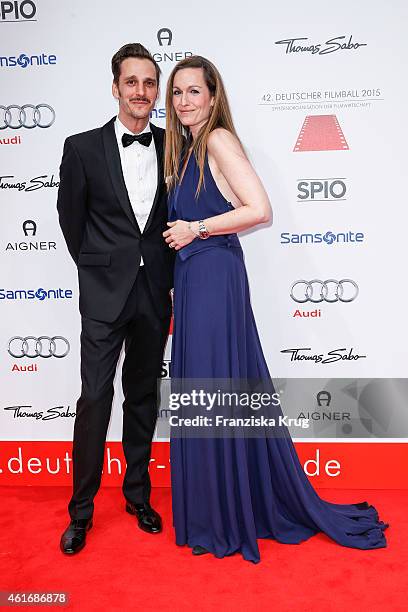 Max von Thun and his sister Gioia von Thun attend the German Film Ball 2015 on January 17, 2015 in Munich, Germany.