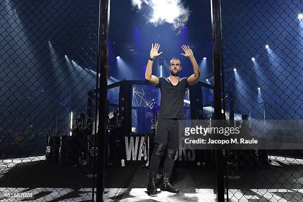Philipp Plein on the runway after his Show as a part of Milan Menswear Fashion Week Fall Winter 2015/2016 on January 17, 2015 in Milan, Italy.