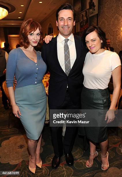 Christina Hendricks, Jon Hamm and Elisabeth Moss attend the 14th annual AFI Awards Luncheon at the Four Seasons Hotel Beverly Hills on January 10,...