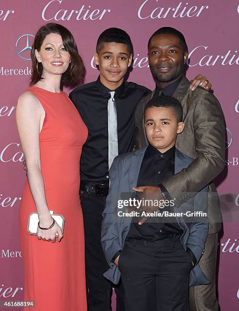 Actor David Oyelowo, wife Jessica Oyelowo, sons Asher Oyelowo and Caleb Oyelowo arrive at the 26th Annual Palm Springs International Film Festival...