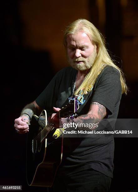 Gregg Allman rehearses for All My Friends: Celebrating the Songs & Voice of Gregg Allman at The Fox Theatre on January 10, 2014 in Atlanta, Georgia.