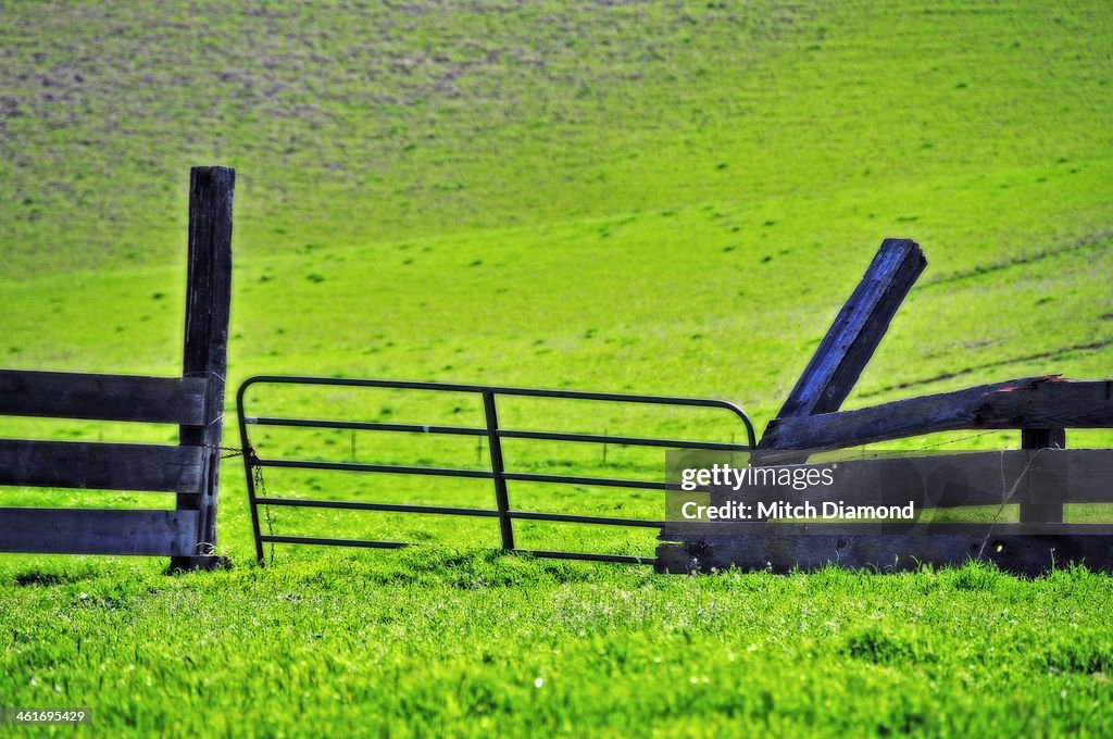 Barn fence in countryside