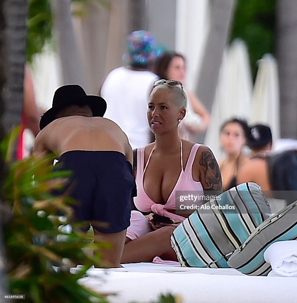 Celebrity Sightings In Miami - January 17, 2015