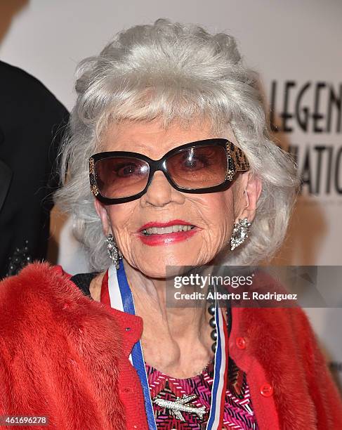 Aviator Zoe Dell Lantis-Nutterattends the 12th Annual "Living Legends of Aviation" at The Beverly Hilton Hotel on January 16, 2015 in Beverly Hills,...