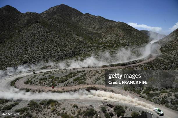 Dutch driver Erik Van Loon and co-driver Wouter Rosegaar on Ford compete during the Stage 6 of the Dakar 2014 between Tucuman and Salta, Argentina,...