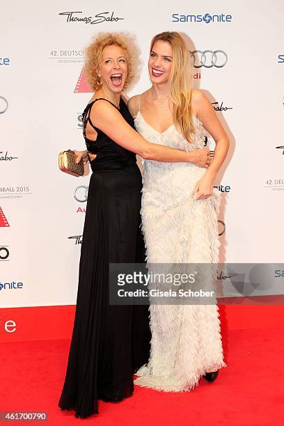 Katja Riemann and her daughter Paula Riemann during the German Filmball 2015 at Hotel Bayerischer Hof on January 17, 2015 in Munich, Germany.