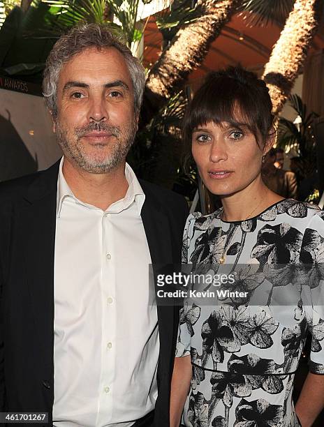 Director Alfonso Cuaron and author Sheherazade Goldsmith attend the 14th annual AFI Awards Luncheon at the Four Seasons Hotel Beverly Hills on...