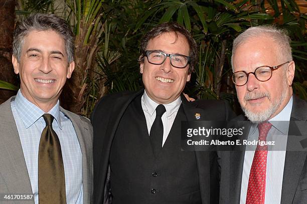 Directors Alexander Payne and David O. Russell and film editor Jay Cassidy attend the 14th annual AFI Awards Luncheon at the Four Seasons Hotel...