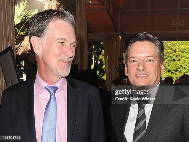 Netflix CEO Reed Hastings and Netflix Chief Content Officer Ted Sarandos attend the 14th annual AFI Awards Luncheon at the Four Seasons Hotel Beverly...