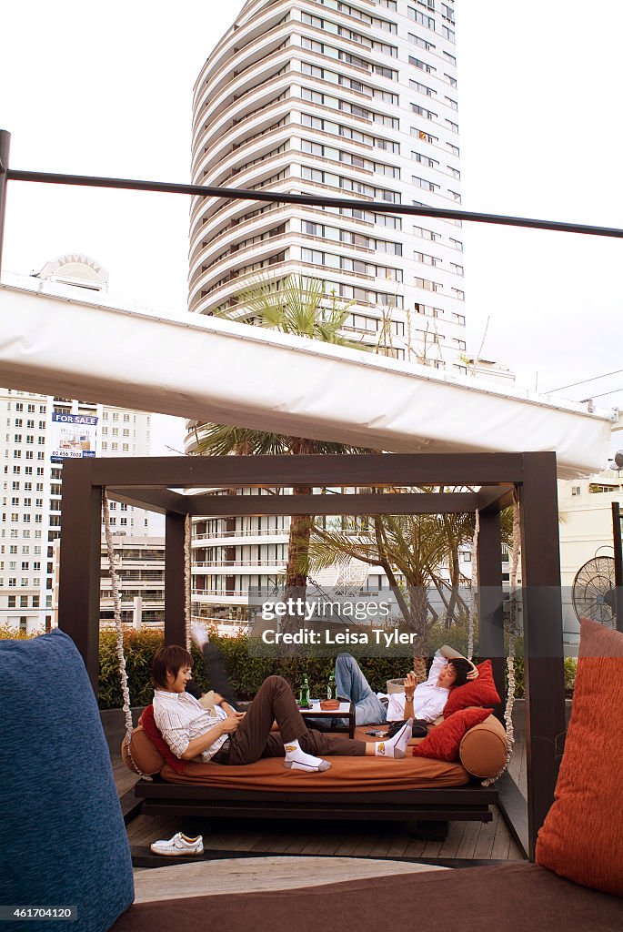 People enjoying an evening drink at Nest Bar, a chic new bar...