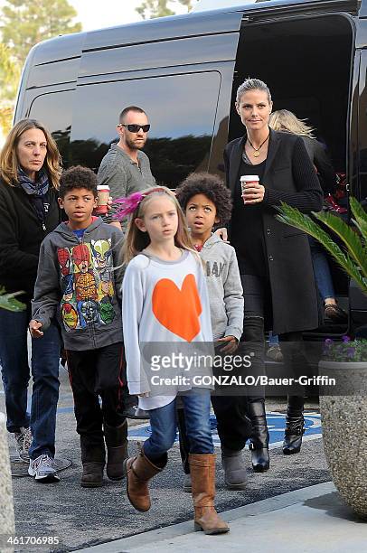 Heidi Klum and Henry Samuel, Martin Kristen, Leni Samuel and Johan Samuel sighting on December 29, 2012 in Los Angeles, California.