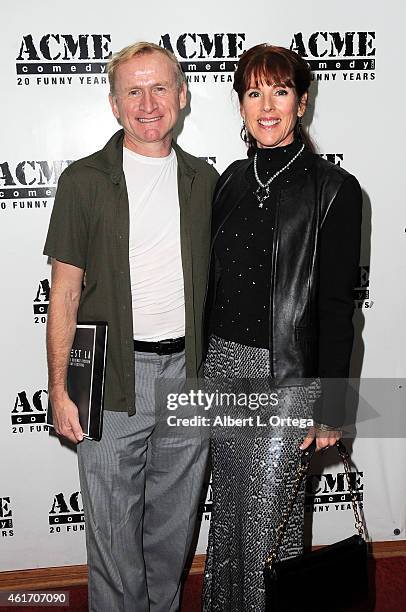 Actor Dean Haglund and actress Patricia Tallman at the "War Of The Worlds" Funraiser For Sci-Fest LA held at the ACME Comedy Theatre on January 17,...