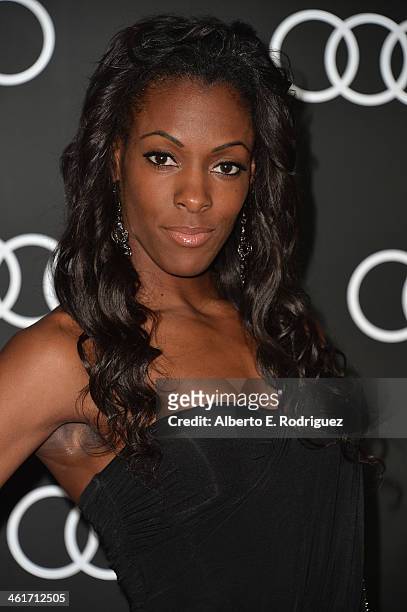 Olympic Athlete DeeDee Trotter arrives to Audi Celebrates Golden Globes Weekend at Cecconi's Restaurant on January 9, 2014 in Los Angeles, California.