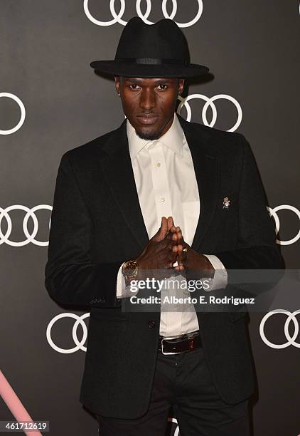 Olympic Athlete Will Claye arrives to Audi Celebrates Golden Globes Weekend at Cecconi's Restaurant on January 9, 2014 in Los Angeles, California.