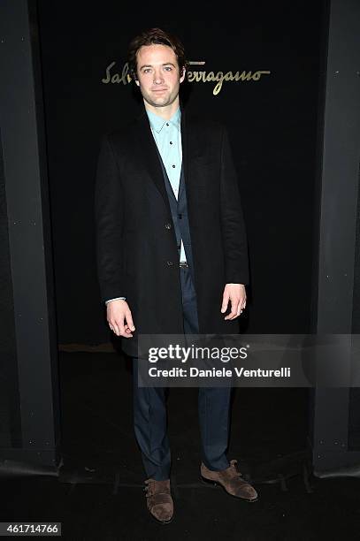 Louis-Marie De Castelbajac attends the Salvatore Ferragamo show as part of Milan Menswear Fashion Week Fall Winter 20125/2016 on January 18, 2015 in...