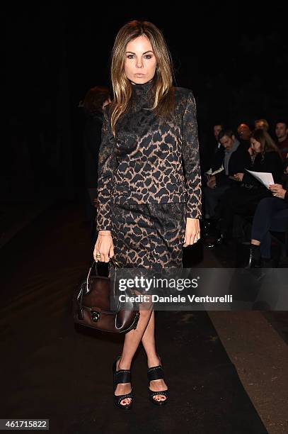 Erica Pelosini attends the Salvatore Ferragamo show as part of Milan Menswear Fashion Week Fall Winter 20125/2016 on January 18, 2015 in Milan, Italy.