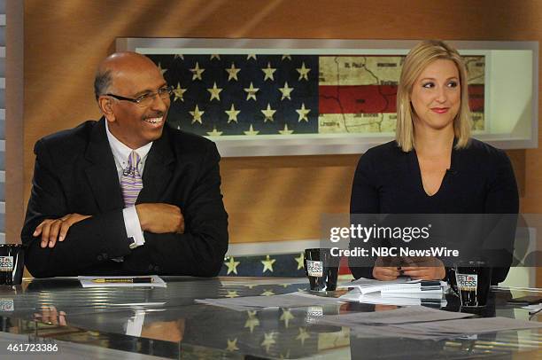 Pictured: Michael Steele, Fmr. Chairman of the Republican National Committee, left, and Carol Lee White House Correspondent, The Wall Street Journal...