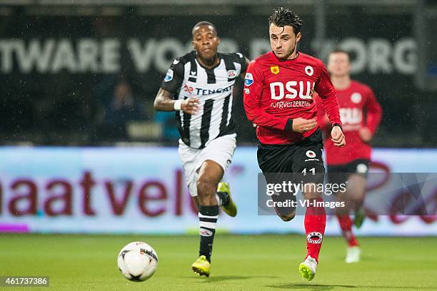 Milano Koenders of Heracles Almelo, Daryl van Mieghem of Excelsior during the Dutch Eredivisie match between Heracles Almelo and Excelsior Rotterdam...