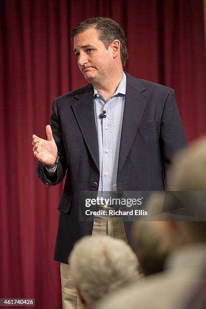 Senator Ted Cruz speaks to the South Carolina Tea Party Coalition convention on January 18, 2015 in Myrtle Beach, South Carolina. A variety of...