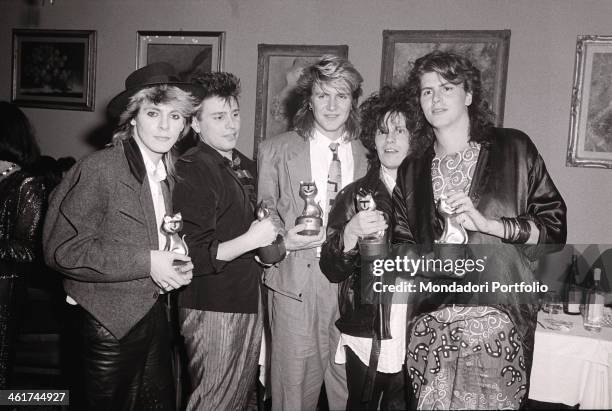 British singer Simon Le Bon, British keyboardist Nick Rhodes, British guitarist Andy Taylor, British bassist John Taylor and British drummer Roger...