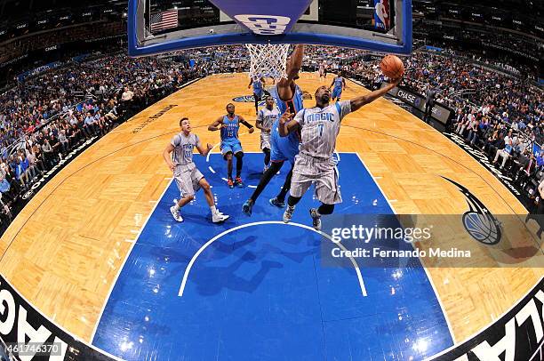 Ben Gordon of the Orlando Magic goes up for a shot against the Oklahoma City Thunder on January 18, 2015 at Amway Center in Orlando, Florida. NOTE TO...