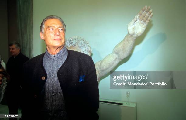Italian painter, sculptor and poet Emilio Tadini, current dean of the Brera Academy, taken at the Triennale for the exhibition of Peter Lindbergh's...