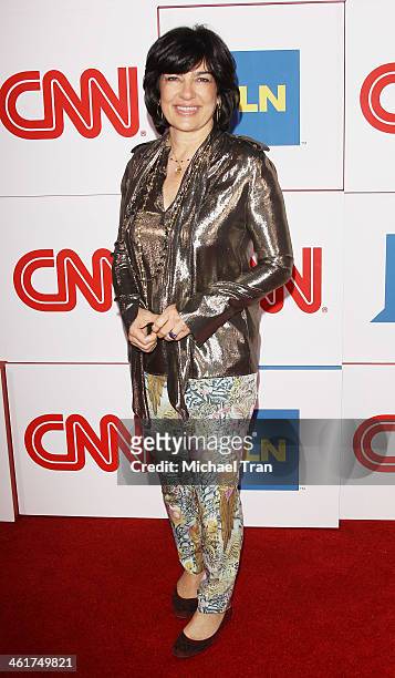 Christiane Amanpour arrives at the CNN Worldwide All-Star 2014 Winter TCA party held at Langham Huntington Hotel on January 10, 2014 in Pasadena,...