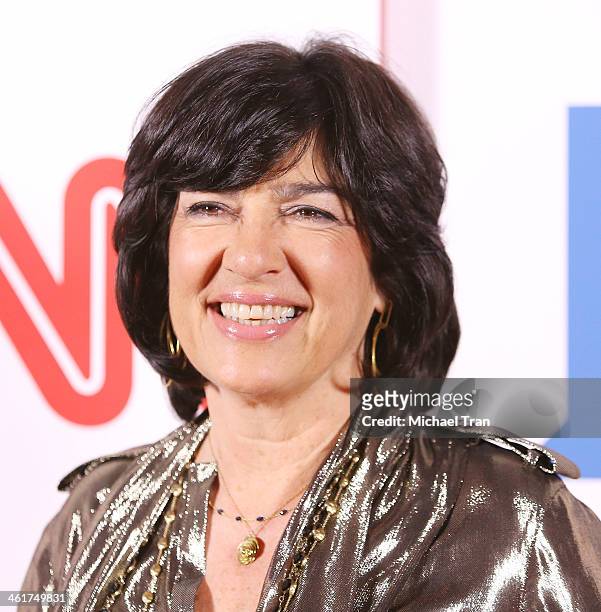 Christiane Amanpour arrives at the CNN Worldwide All-Star 2014 Winter TCA party held at Langham Huntington Hotel on January 10, 2014 in Pasadena,...