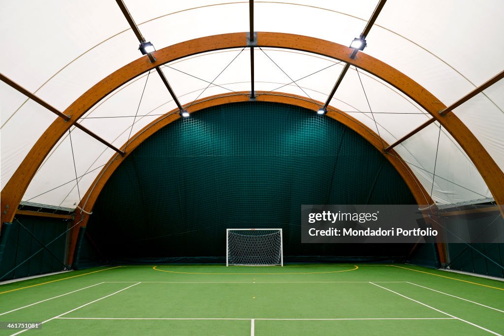 The futsal pitch at the Mediolanum Tennis in Milan