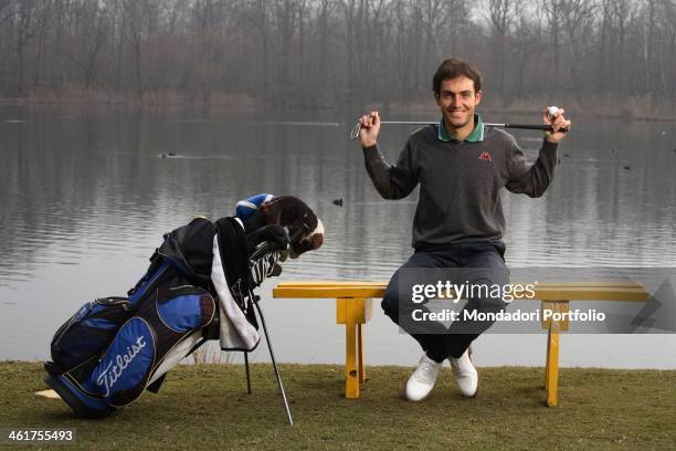 The Italian golfer Edoardo Molinari pose at the golf club La Mandria of Turin , on March 20th, 2006.