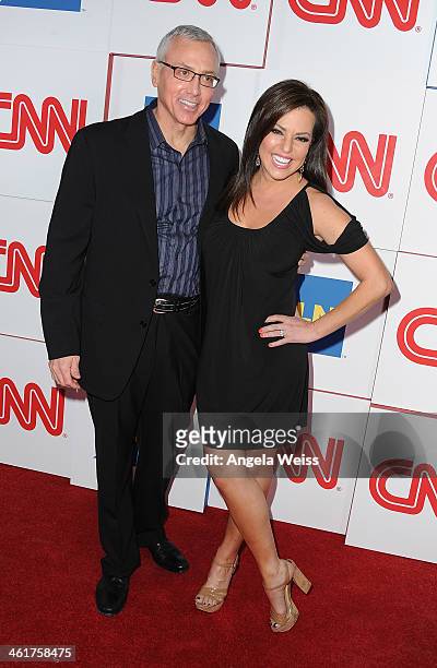 Dr. Drew Pinsky and CCN's Robin Meade attend the CNN Worldwide All-Star 2014 Winter TCA Party at Langham Hotel on January 10, 2014 in Pasadena,...