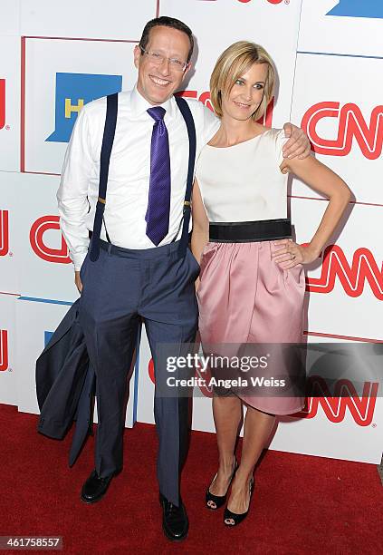 S Richard Quest and Robyn Curnow attend the CNN Worldwide All-Star 2014 Winter TCA Party at Langham Hotel on January 10, 2014 in Pasadena, California.