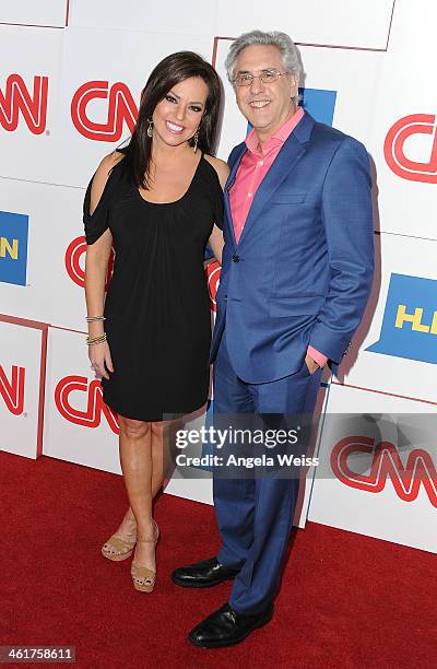 S Robin Meade and Producer Albie Hecht attend the CNN Worldwide All-Star 2014 Winter TCA Party at Langham Hotel on January 10, 2014 in Pasadena,...