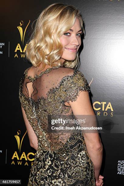 Actress Yvonne Strahovski attends the 3rd Annual Australian Academy International Awards at Sunset Marquis Hotel & Villas on January 10, 2014 in West...