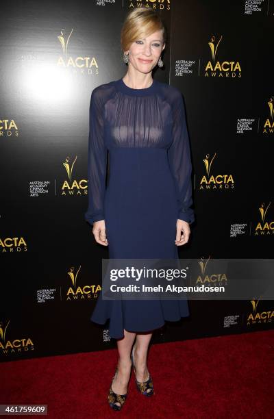 Actress Cate Blanchett attends the 3rd Annual Australian Academy International Awards at Sunset Marquis Hotel & Villas on January 10, 2014 in West...